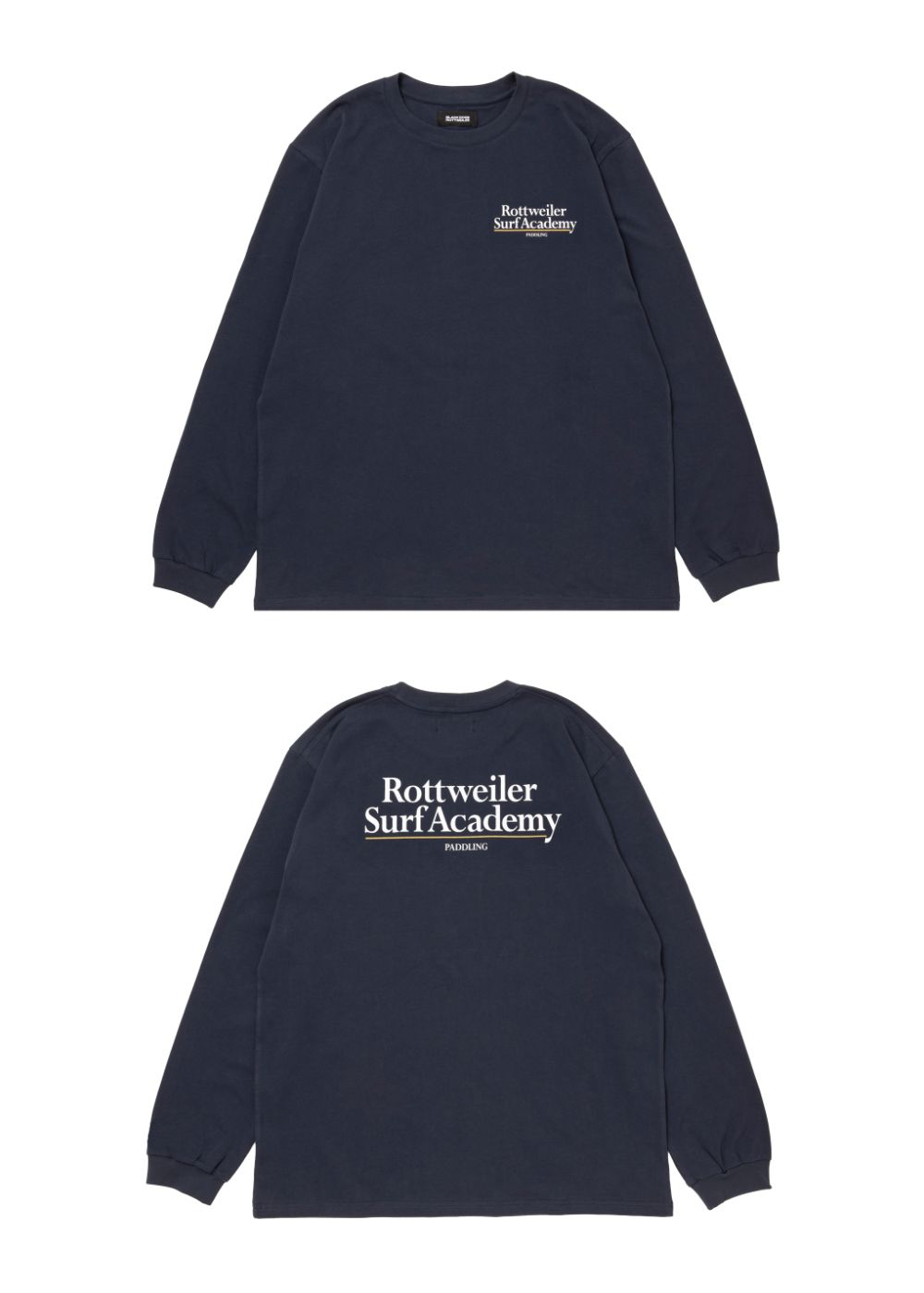 R9 SURF ACADEMY LS TEE (NAVY) /  オリジナル ロゴプリント ロングスリーブ Tシャツ
