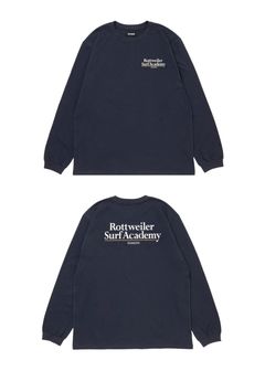 R9 SURF ACADEMY LS TEE (NAVY) /  オリジナル ロゴプリント ロングスリーブ Tシャツ