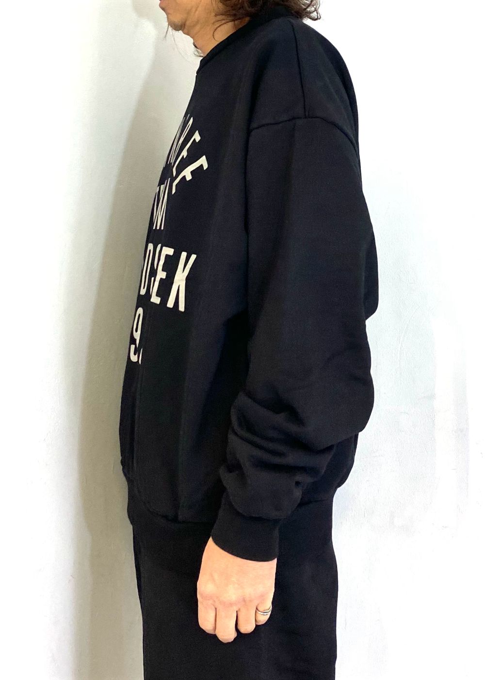 College Sweat Shirt (BLACK) / オリジナル セットアップ クルーネック スウェット / セットアップ可能