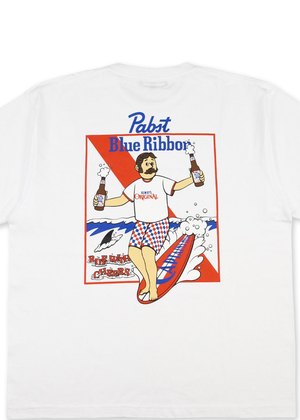 × Pabst Blue Ribbon RIDE BLUE SS TEE (WHITE) / ×パブストブルーリボン コラボ Tシャツ