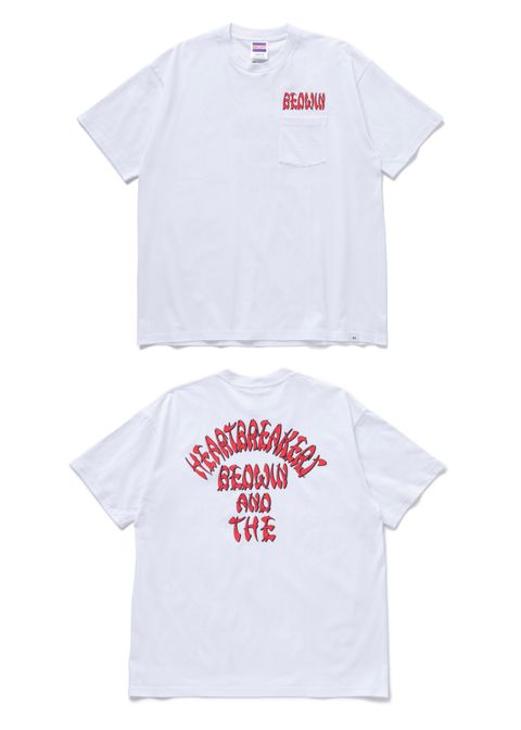 S/S POCKET TEE "PHIL" (WHITE) / ロゴ プリント ポケット Tシャツ