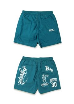 Cursive Logo Beach Short (GREEN) / プリント イージーショーツ