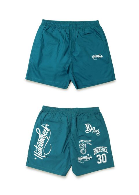 Cursive Logo Beach Short (GREEN) / プリント イージーショーツ