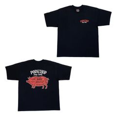 PORK BACK TEE (BLACK) / ポークバック ロゴ Tシャツ
