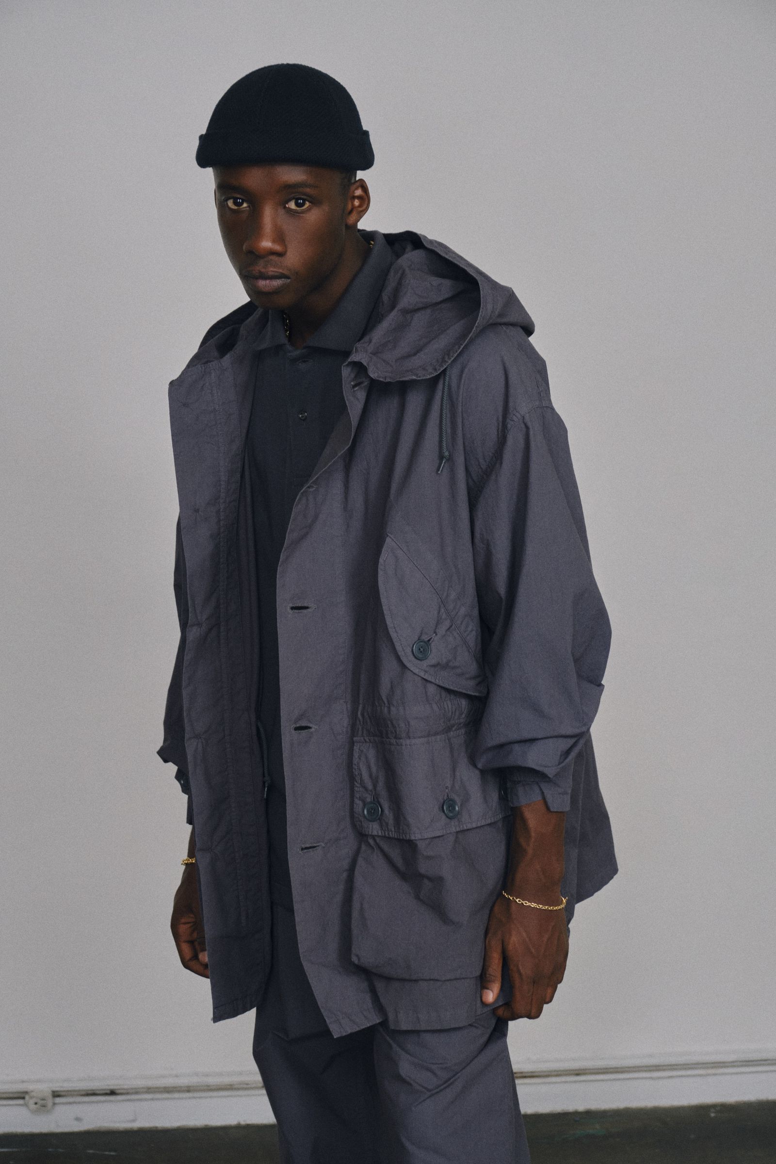COOTIE PRODUCTIONS - GARMENT DYED UTILITY OVER COAT (GRAY 