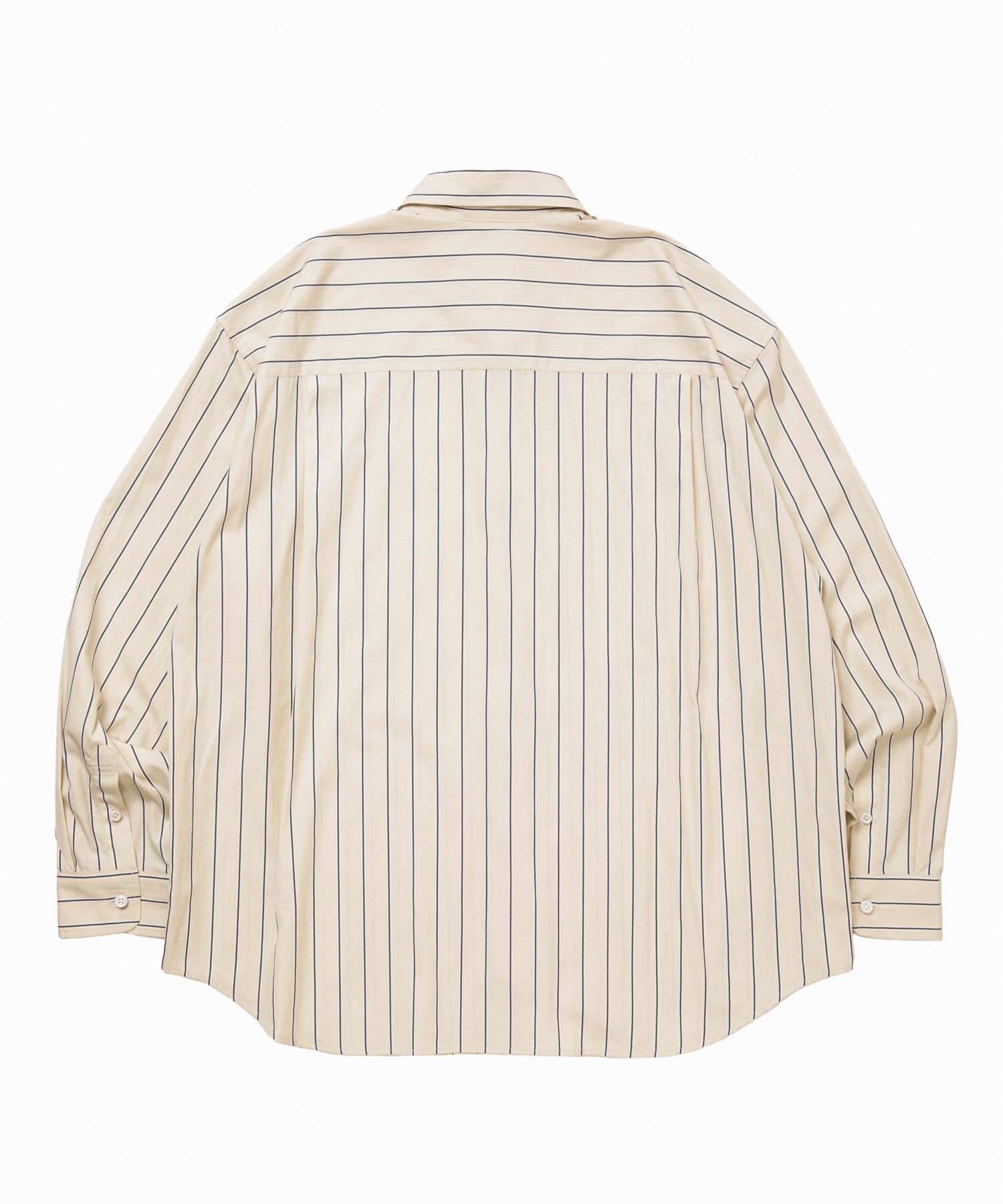 R9 STRIPE SHIRT (BEIGE) / オープンカラー ストライプ シャツ