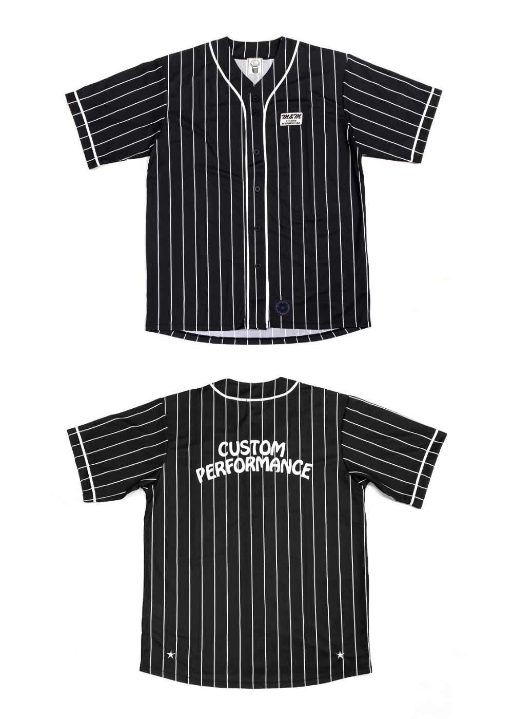 M&M CUSTOM PERFORMANCE - DRY ATHLETIC BASEBALL SHIRT (BLACK×WHITE) / ドライ  アスレチック ベースボールシャツ | LOOPHOLE