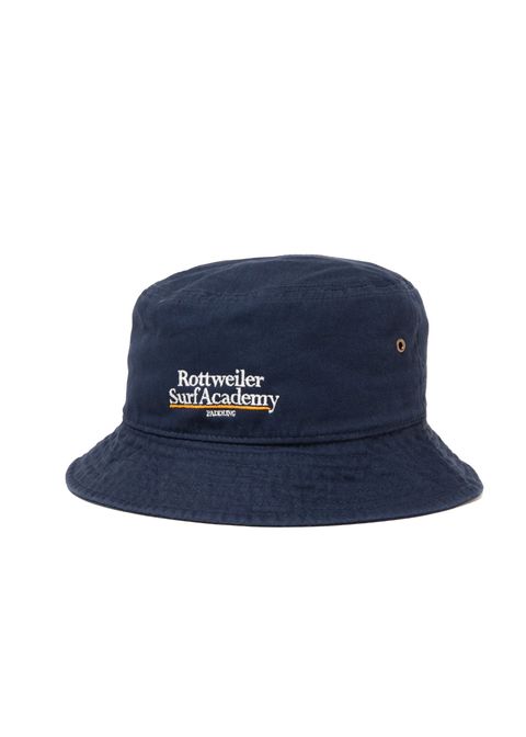 SURF ACADEMY HAT (NAVY) / ロゴ刺繍 バケット ハット。