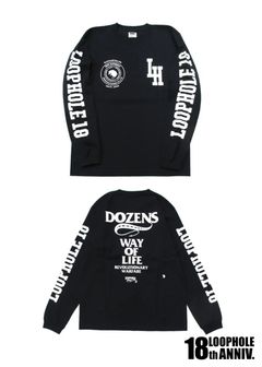 LOOPHOLE 18th ANNIVERSARY L/S TEE (BLACK) / ループホール18周年記念 L/S T