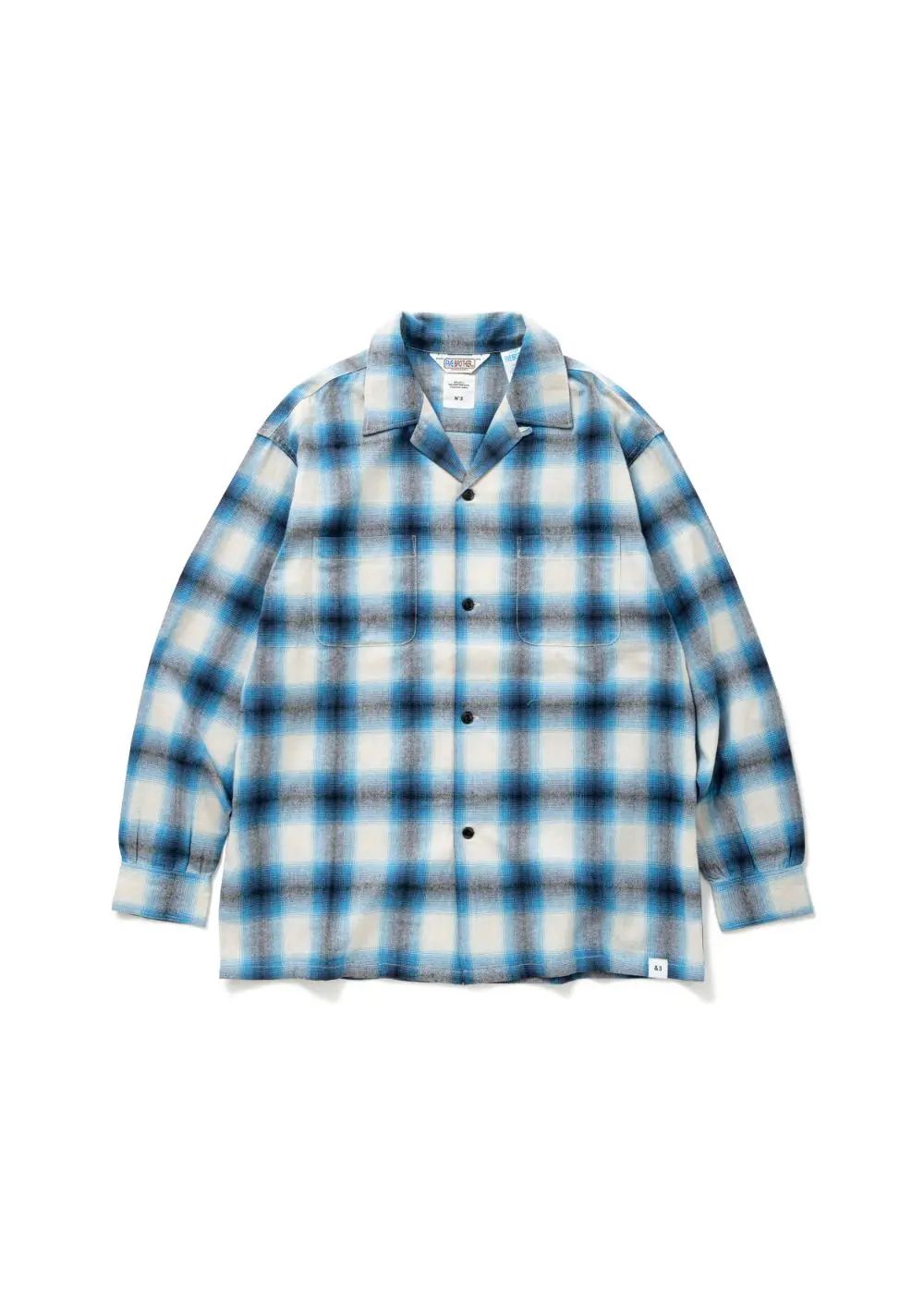 FIVE BROTHER Ex. L/S CHECK SHIRT "VIN" (BLUE) / ファイブ ブラザー コラボ チェック シャ