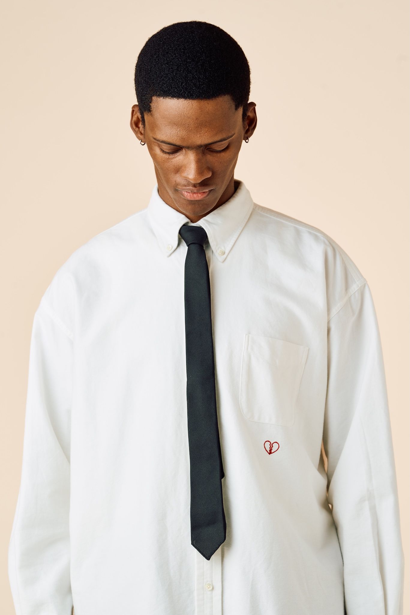 SILK NECK TIE "DENNIS" (BLACK) / オリジナル シルク タイ