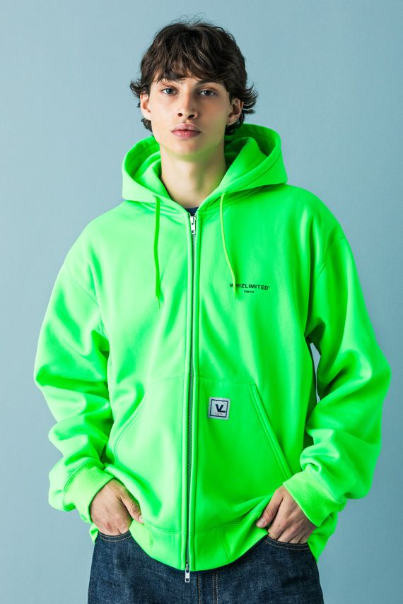 WHIZ LIMITED - NEON HOODIE (GREEN) / ジップアップ テック パーカー 