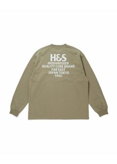 H&S L/S Tee (BEIGE) / オリジナル ロゴ プリント ロング スリーブ Tシャツ