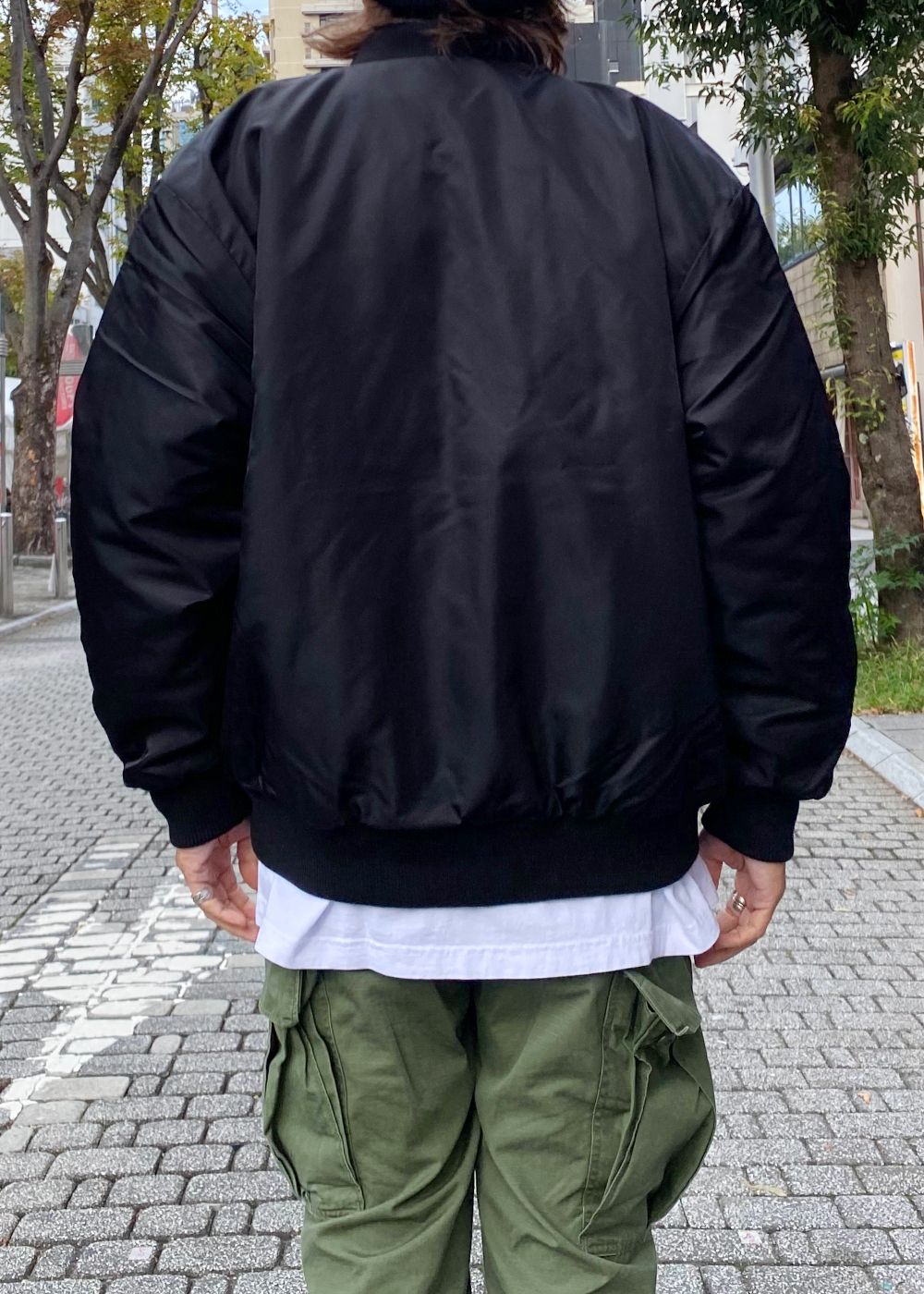 Nylon Varsity Jacket (BLACK) / オリジナル ナイロン スタジャン