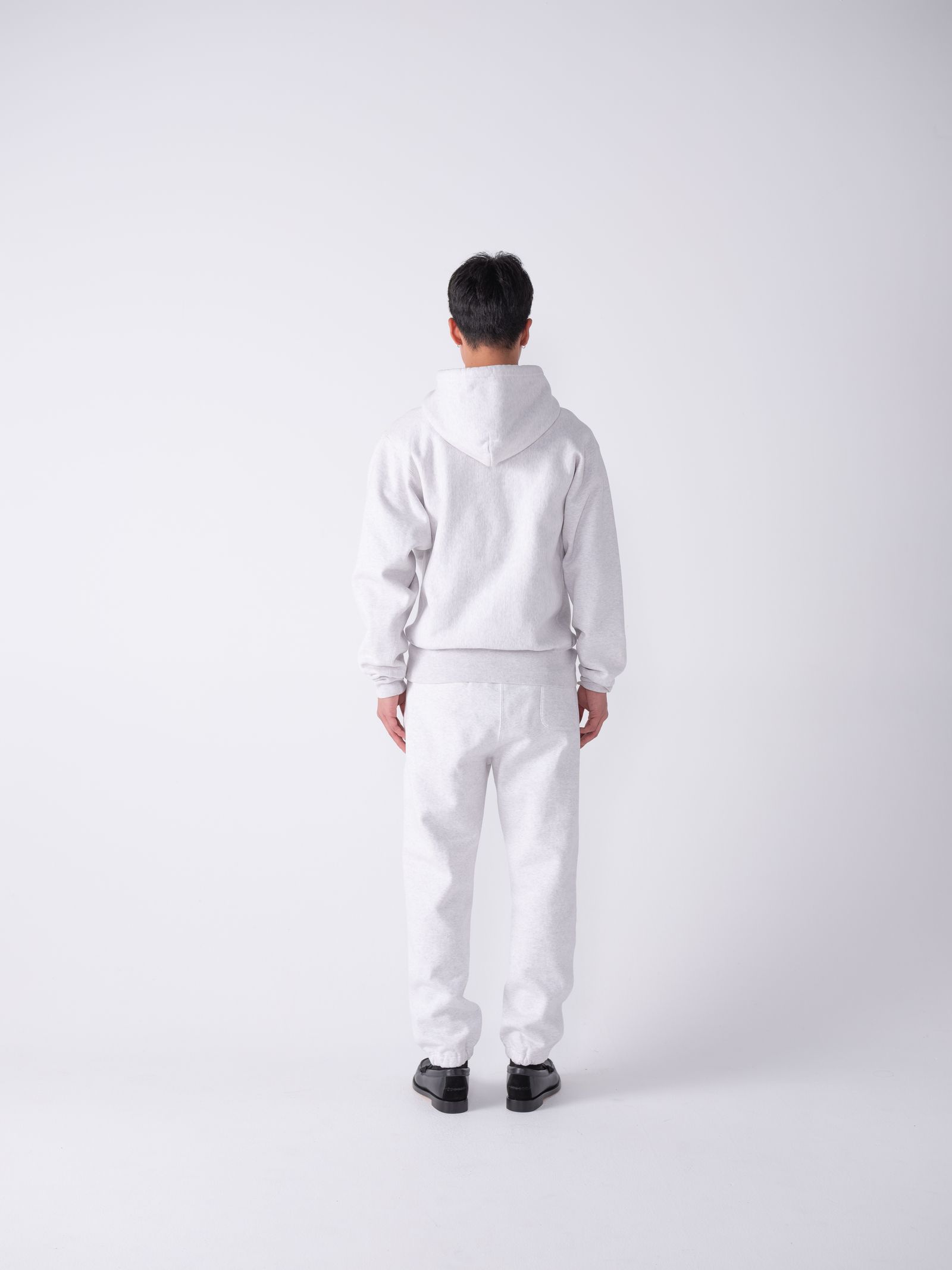 L/S HEAVY COTTON HOODED SWEAT "DAVID" (GRAY) / オリジナル スウェット パーカー