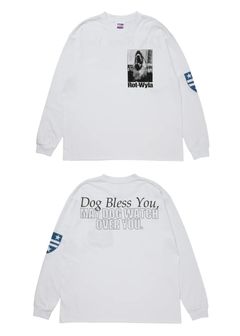DOG PHOTO LS TEE (WHITE) / フォト プリント Tシャツ
