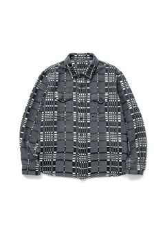C/R FLANNEL GRAY CHECK SHIRT (GRAY CHECK) / コットンレーヨン チェック ネルシャツ