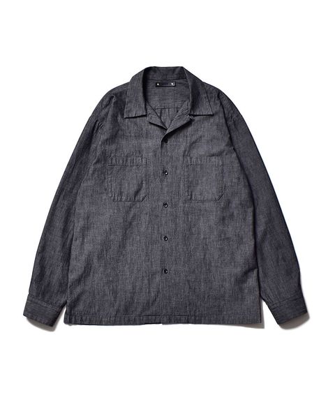 Chambray Open Collar L/S SH (CGR) / シャンブレー オープンカラーシャツ