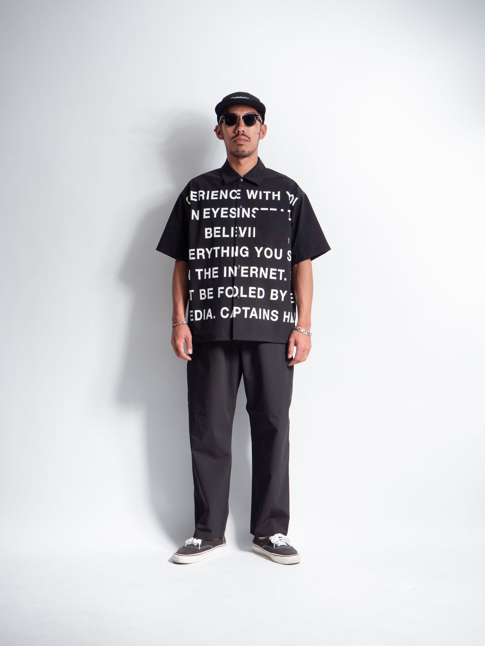 【ラスト1点】CORDURA® WATER-REPELLENT SHIRTS (BLACK) / ストレッチ S/S シャツ