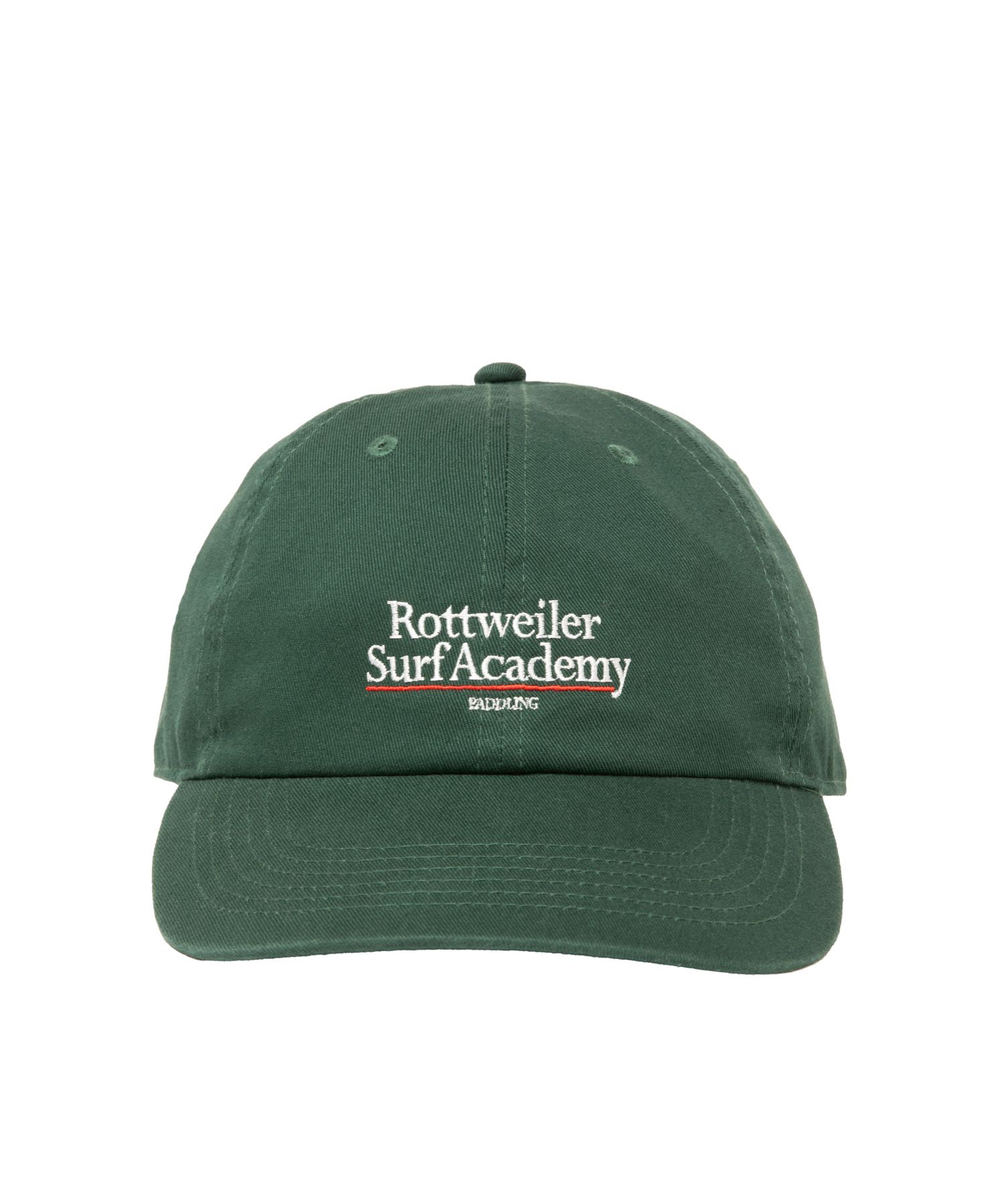 SURF ACADEMY CAP (GREEN) / ロゴ刺繍 ダッド キャップ。