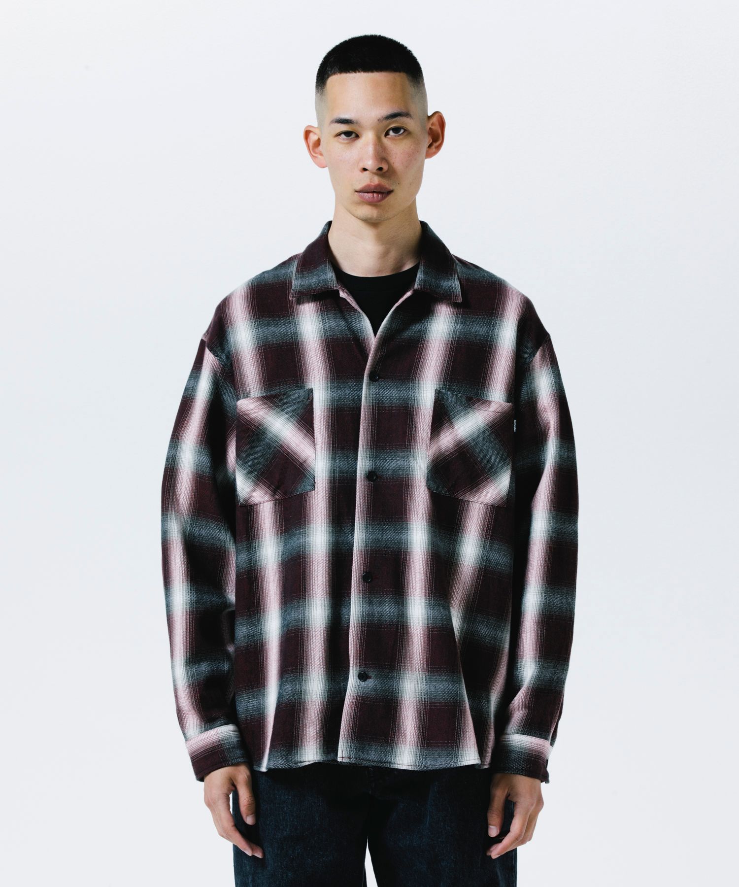 ROTTWEILER - R9 OMBRE CHECK SHIRT (BLUE) / オンブレチェック