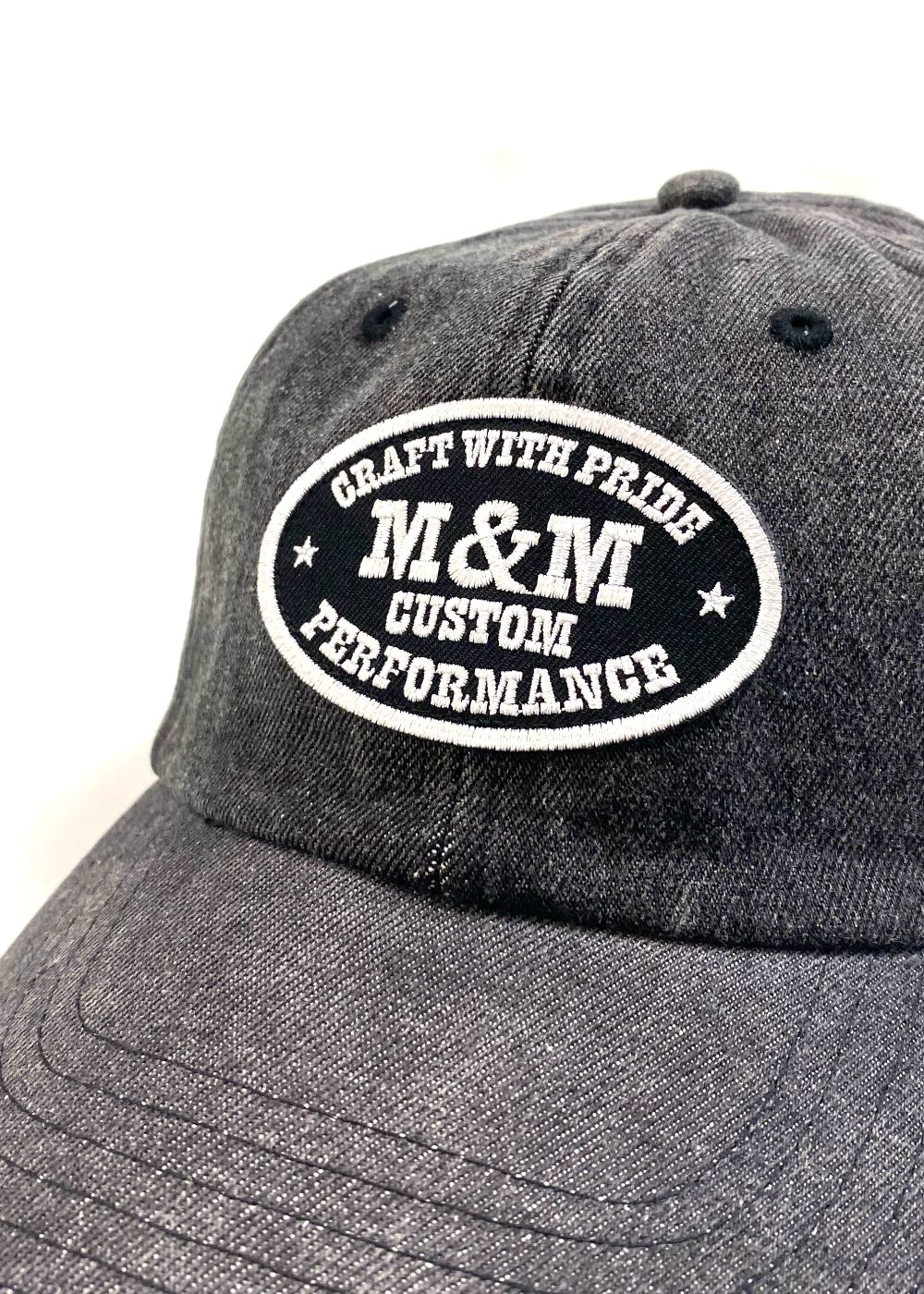 【ラスト1点】DENIM CAP (BLACK) / ワッペン デニム キャップ