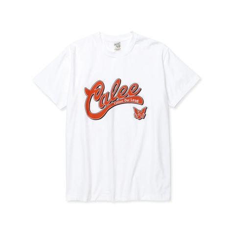 【ラスト1点】STRETCH CALEE COLLAGE LOGO TEE (WHITE) / カレッジロゴ オリジナル ストレッチ Tシャツ