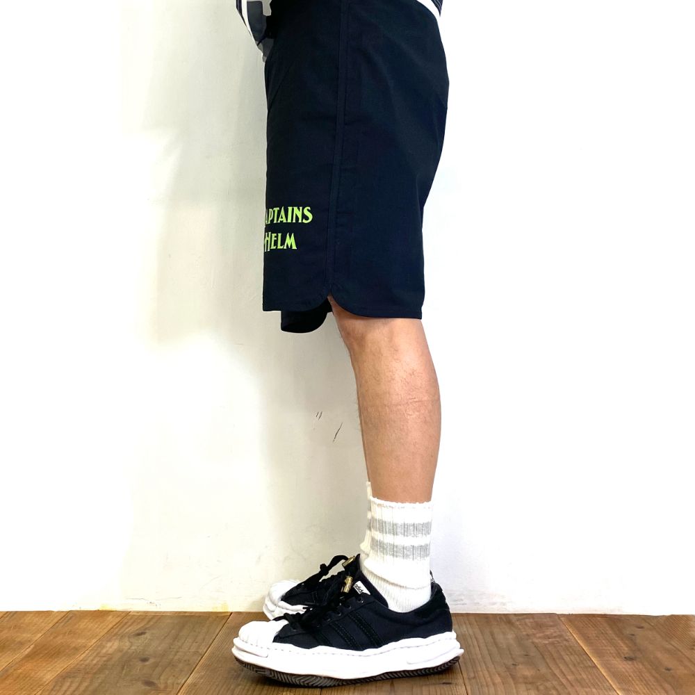 【ラスト1点】"OCEANSIDE DIVISION" HELM SURF SHORTS (BLACK) / ドライストレッチ サーフショーツ
