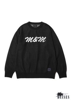 SWEATER M×M MASSES BONE LOGO (×MASSES) (BLACK) / マシス コラボレーション ジャガードニット