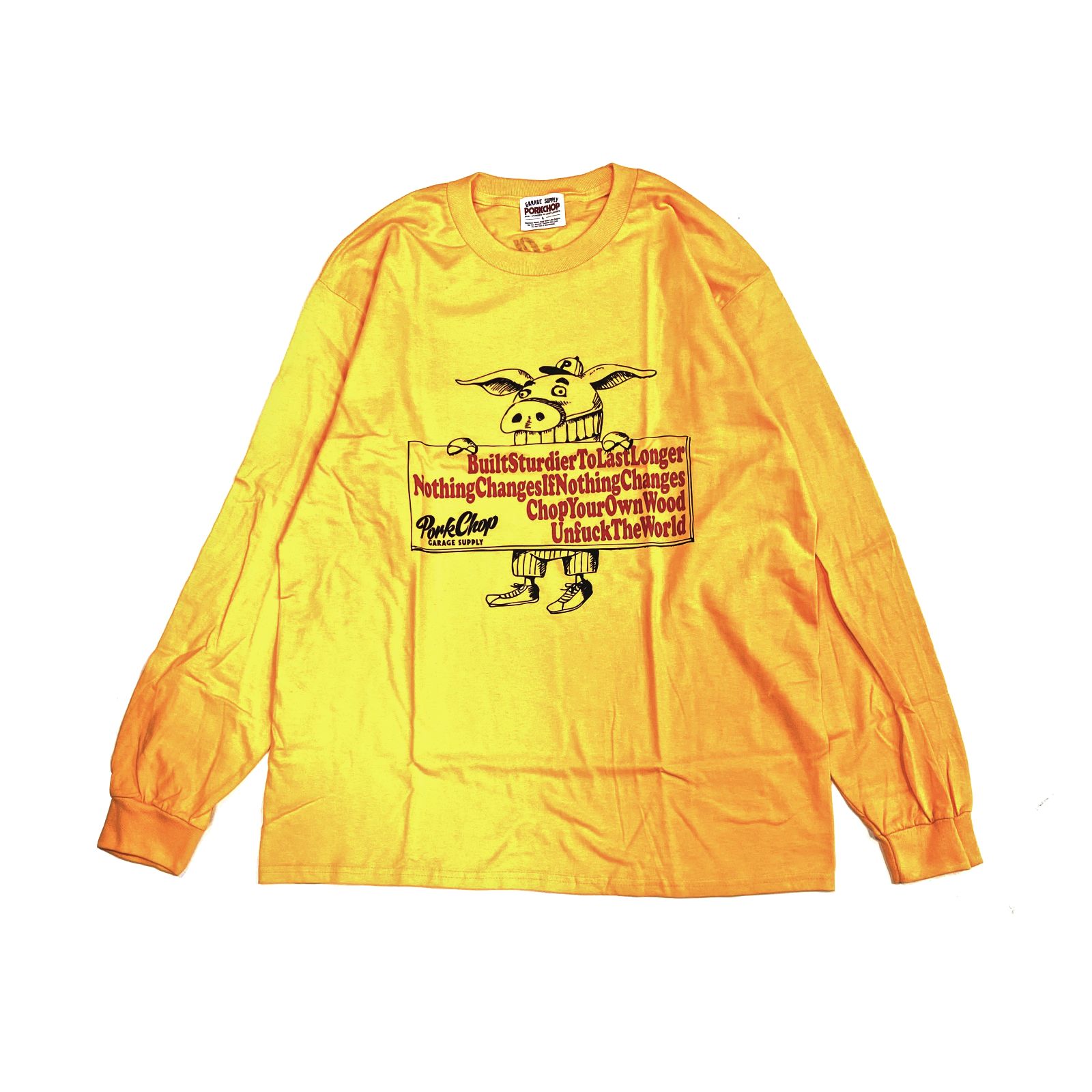 SLOGAN L/S TEE (GOLD) / スローガン ロングスリーブ Tシャツ