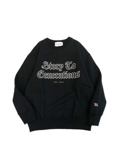 【ラスト1点】STG SWEAT (BLACK) / カレッジプリント クルーネックスウェット