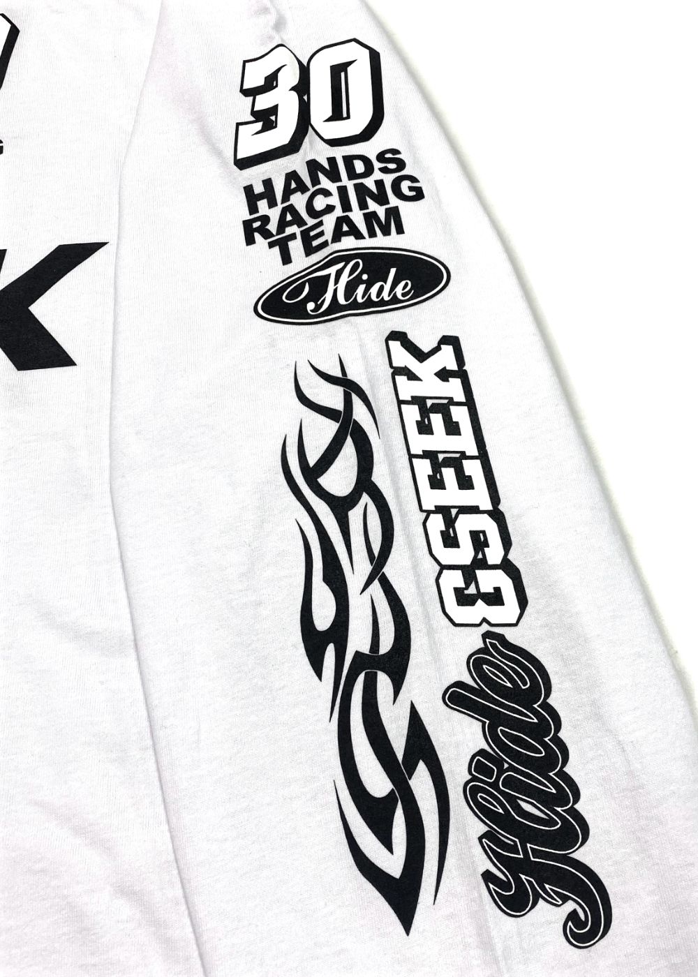 【ラスト1点】Racing L/S Tee (WHITE) / レーシング プリント ロングスリーブ Tシャツ