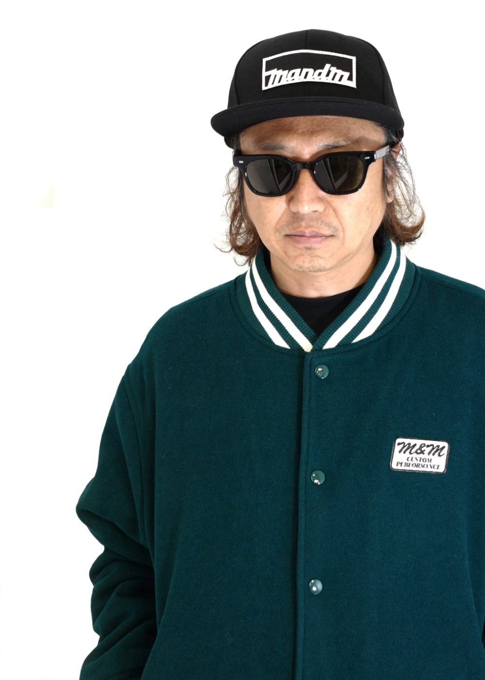 SNAP BACK CAP (BLACK) / ロゴ ワッペン ベースボール キャップ