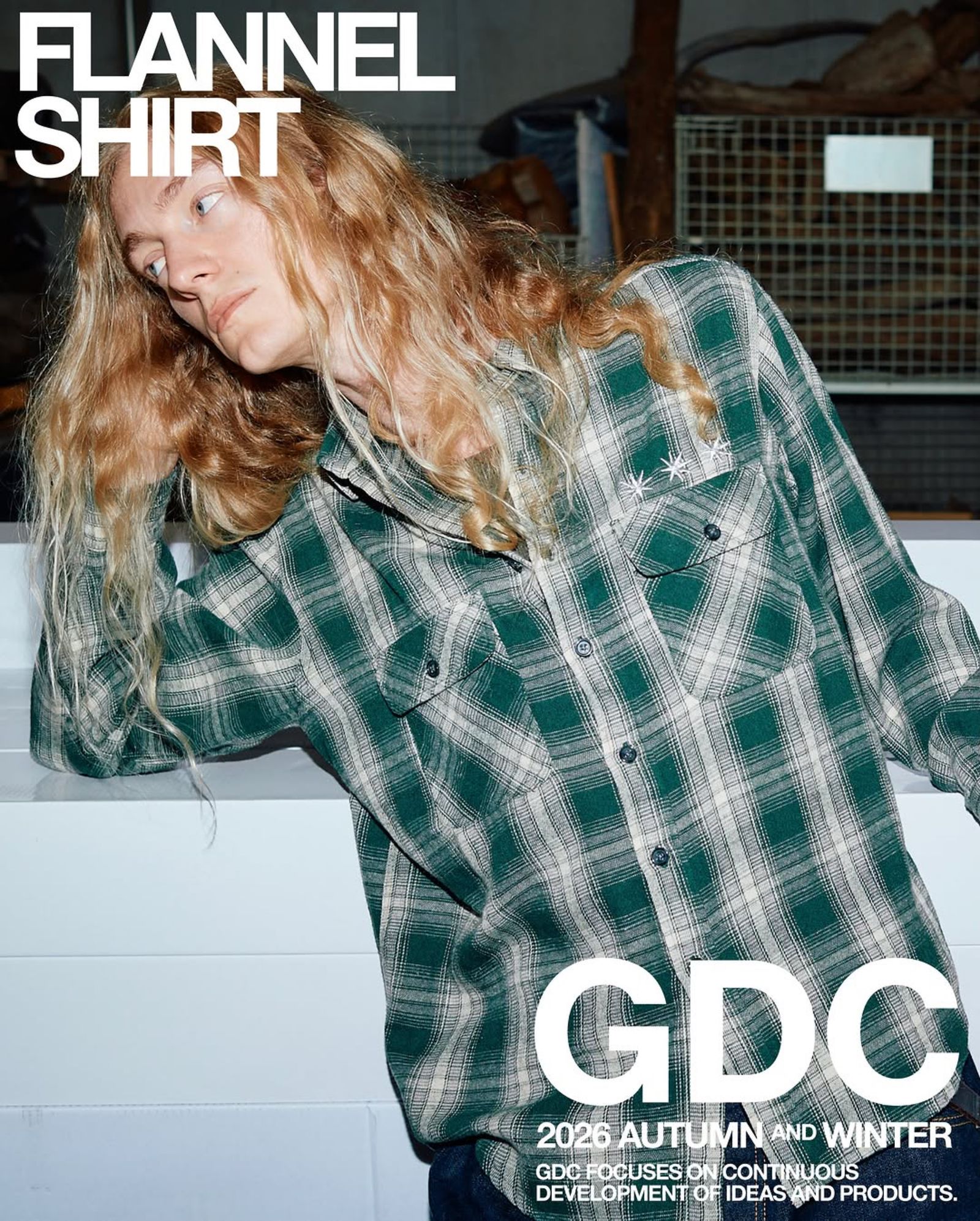 Flannel Shirt (GREEN) / チェック コットン ネルシャツ