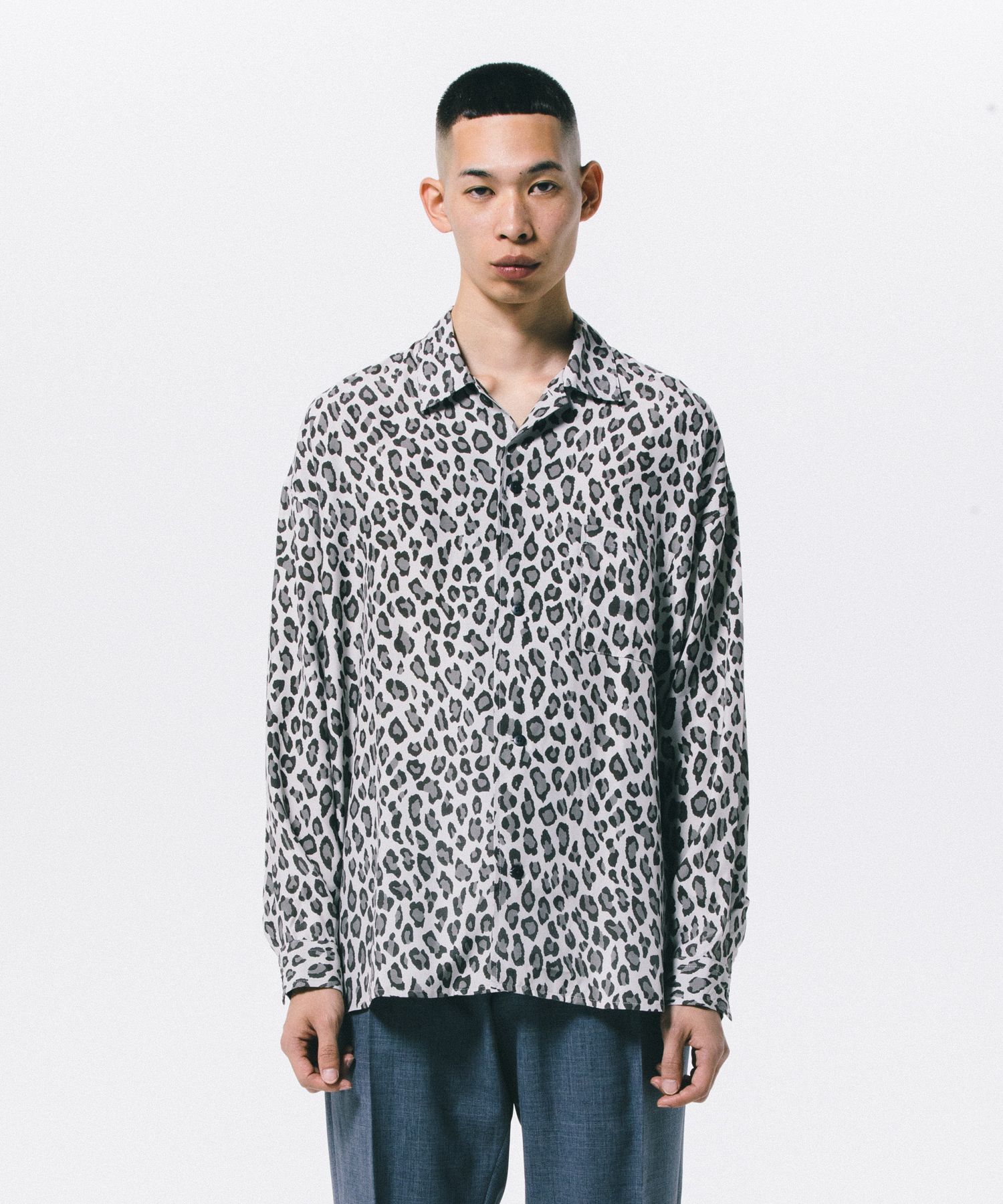 ROTTWEILER - R9 LEOPARD L/S SHIRT (BEIGE) / レオパード オープン