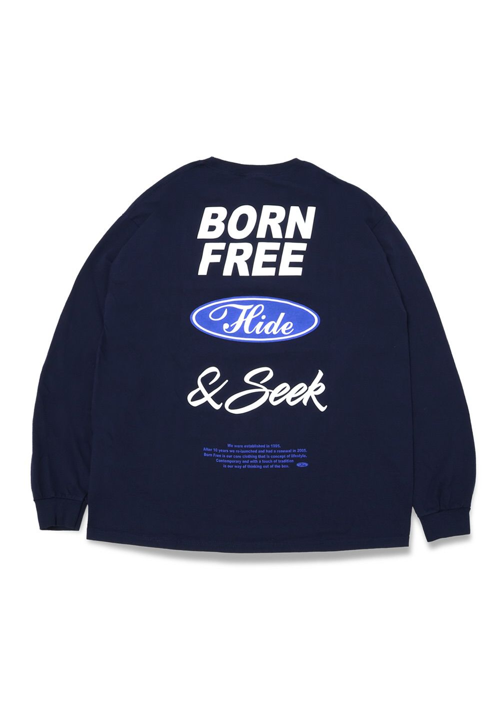 HIDE AND SEEK - Racing L/S Tee (NAVY) / レーシングロゴ ロングスリーブ Tシャツ | LOOPHOLE