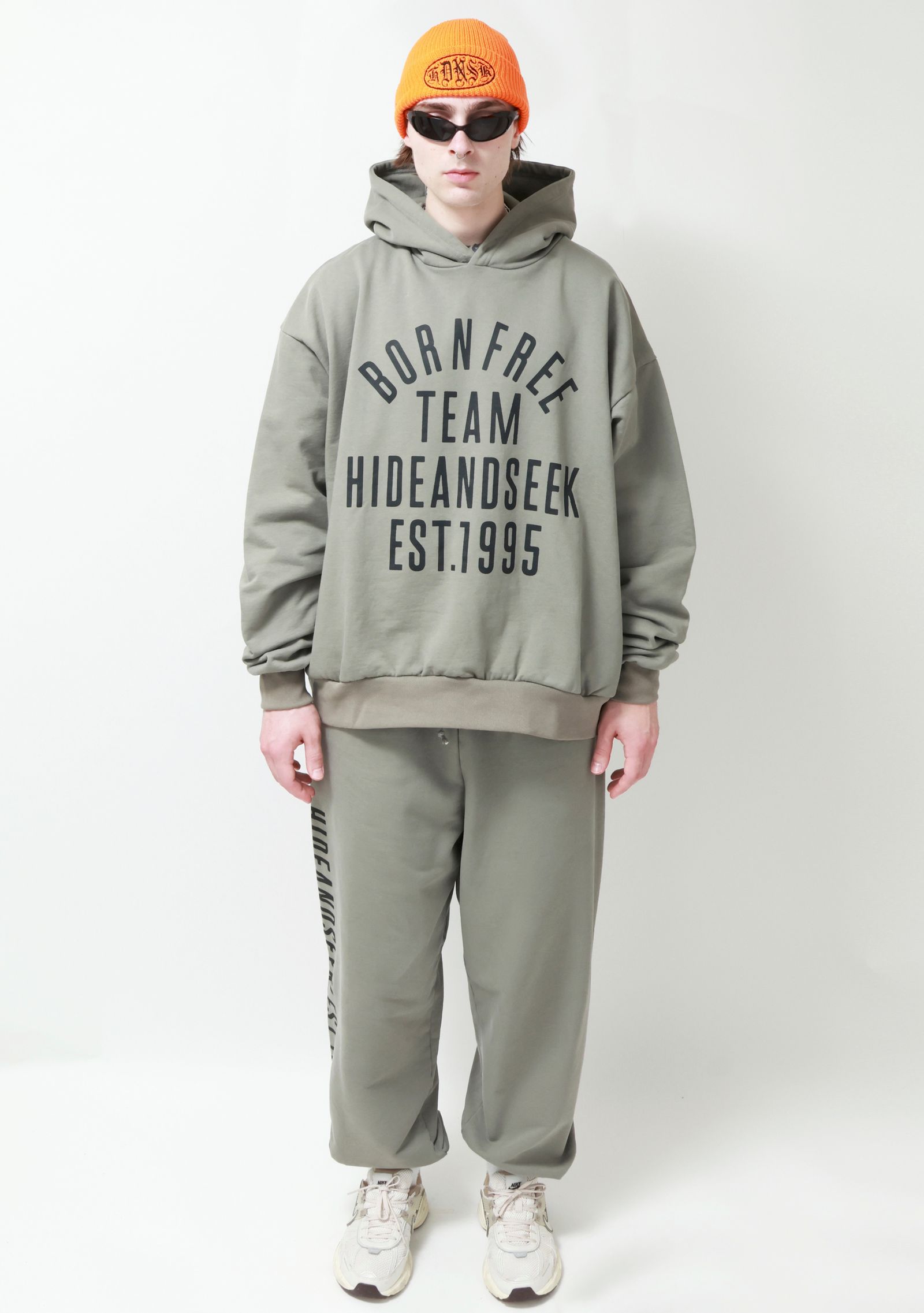 College Hooded Sweat Shirt (OLIVE DRAB) / オリジナル セットアップスウェット パーカー / セットアップ可能