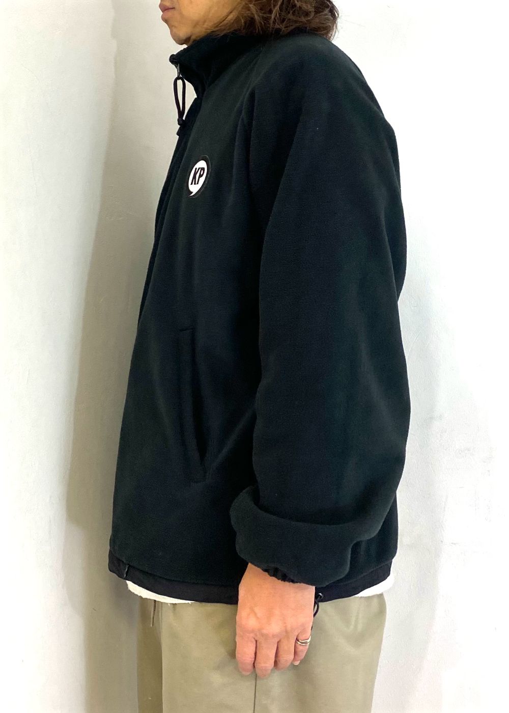 Reversible Stand Collar Jacket (BLACK) / ナイロン&フリース リバーシブル トラック ジャケット