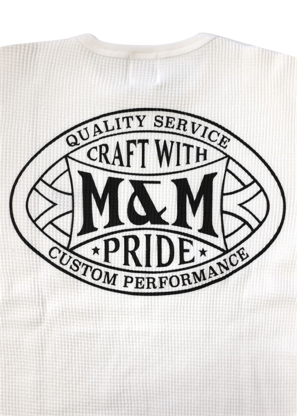 M&M CUSTOM PERFORMANCE - WAFFLE L/S T-SHIRT (WHITE) / バック