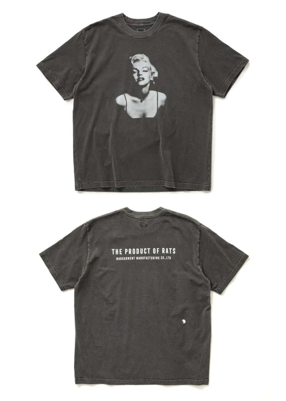 RATS - MONROE TEE (BLACK) / マリリンモンロー プリント T