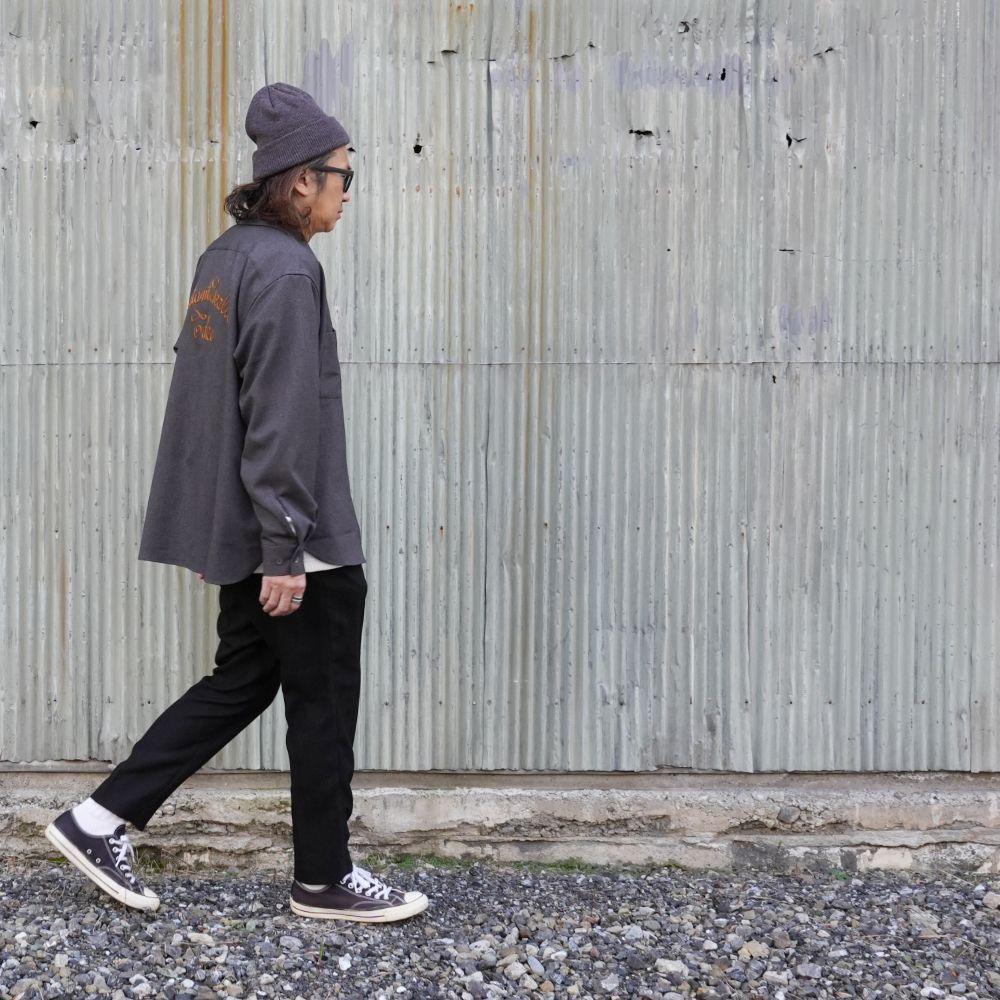 VINTAGE TYPE HERRINGBONE SLACKS (BLACK) / ヴィンテージ タイプ ヘリンボーン スラックス