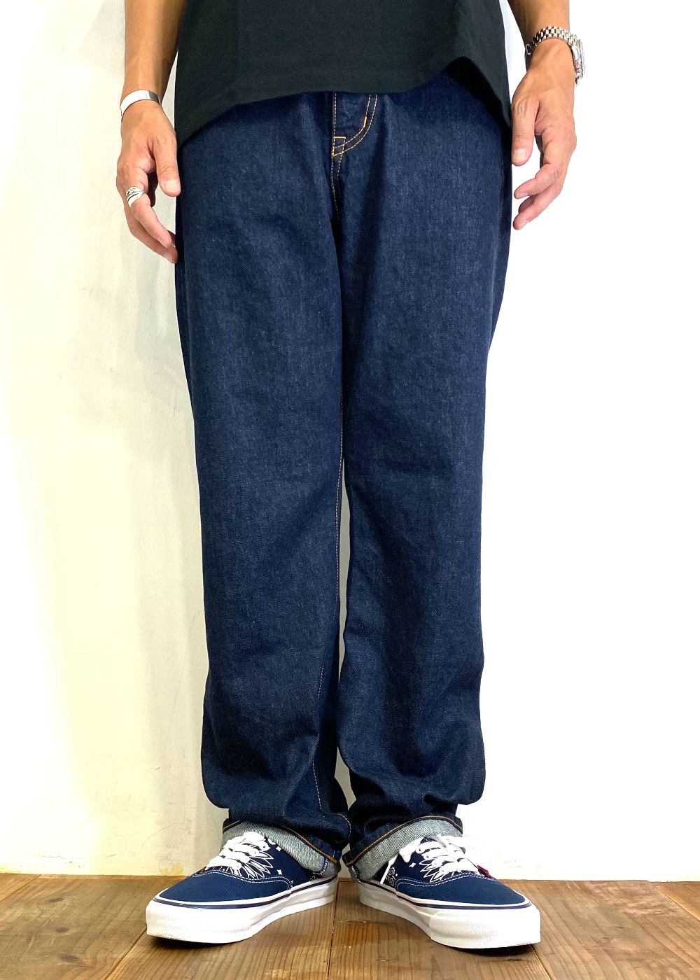INDIGO DENIM PANTS ONE WASH (DARK INDIGO) / ワンウォッシュ デニム パンツ