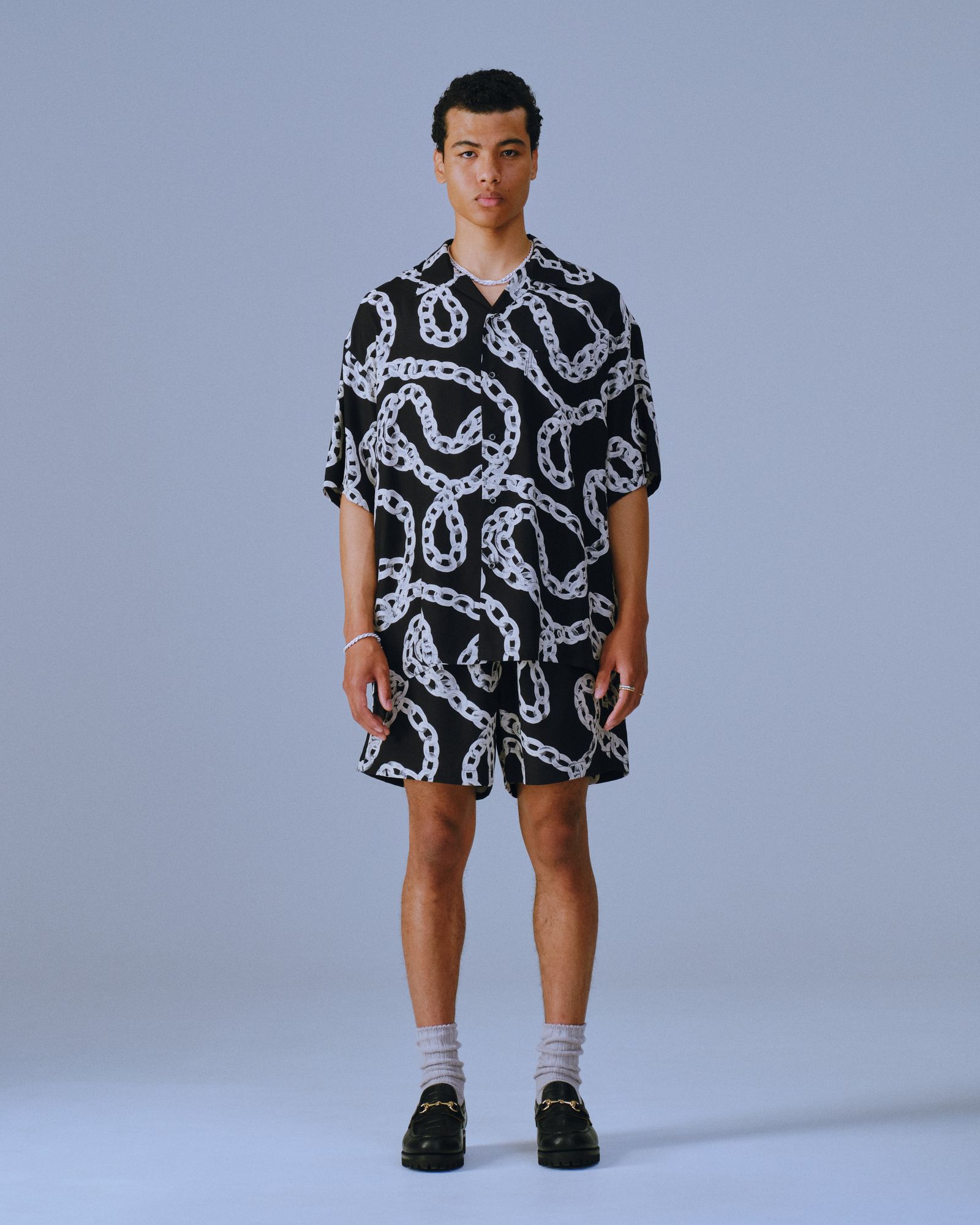 COOTIE PRODUCTIONS - Rayon Open Collar S/S Shirt (BLACK
