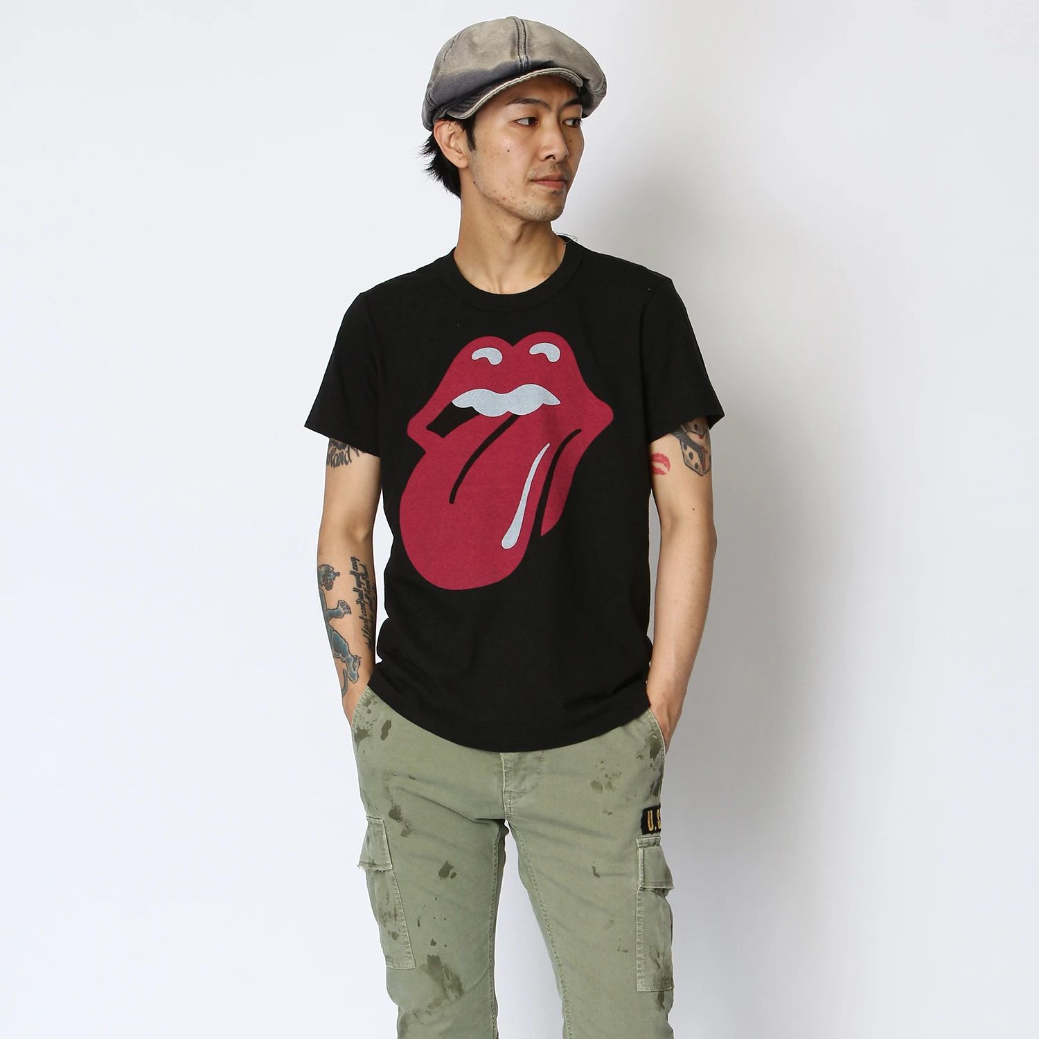 TMT - THE ROLLING STONES×TMT S/SL TEE (VINTAGE 1970) (BLACK