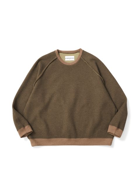 TEAR KNIT (BROWN) / クルーネック リブニット