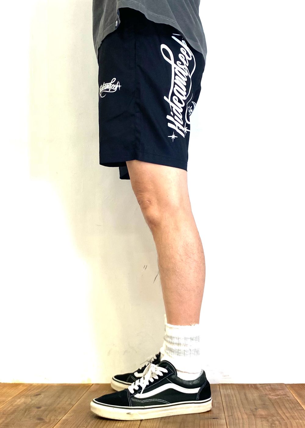 Cursive Logo Beach Short (BLACK) / プリント イージーショーツ