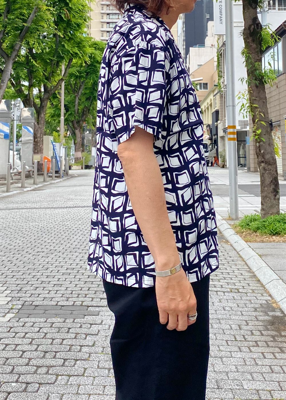 ATOMIC S/S SHIRT (NAVY) / アトミック柄 アロハ シャツ