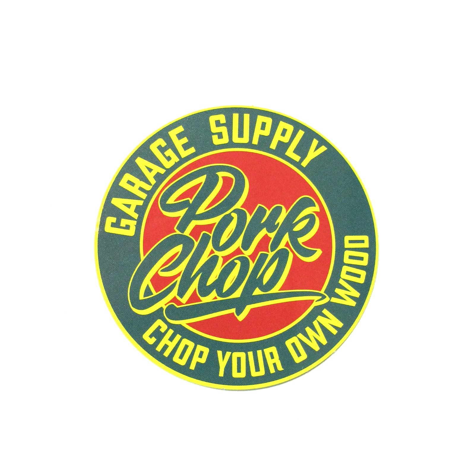 PORKCHOP - CIRCLE SCRIPT STICKER (GREEN) / サークル