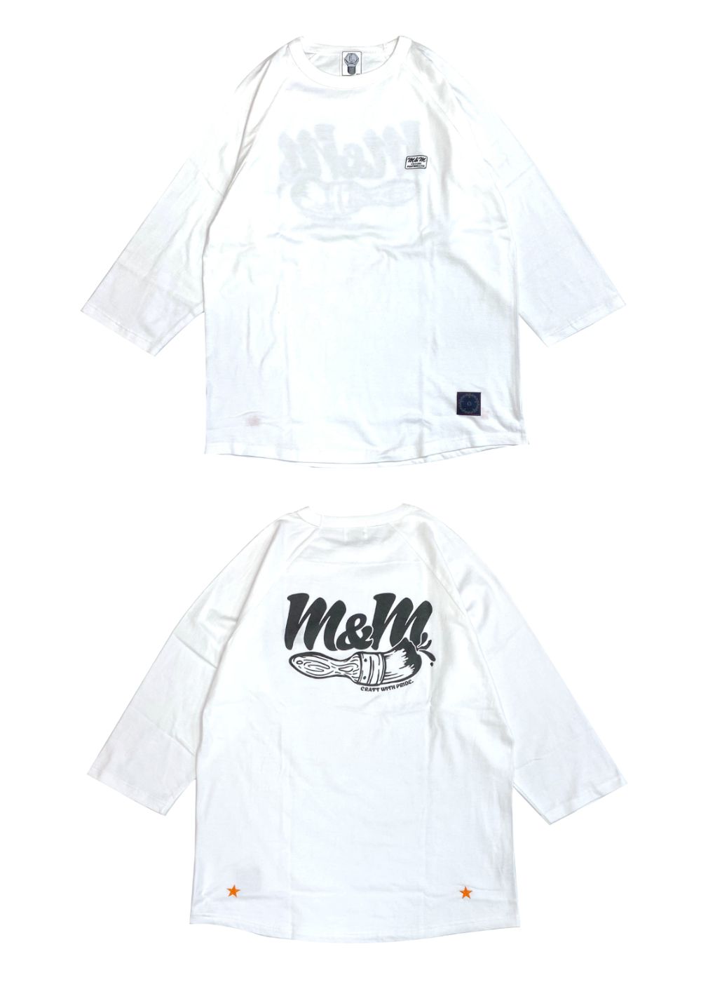 M&M CUSTOM PERFORMANCE - RAGLAN T-SHIRT (WHITE) / 3/4スリーブ