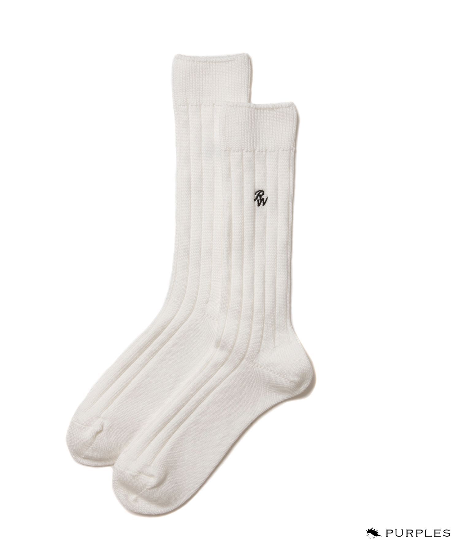 R9 PURPLE SOX (WHITE) / ×パープルズ コラボ ジャガードロゴ ソックス